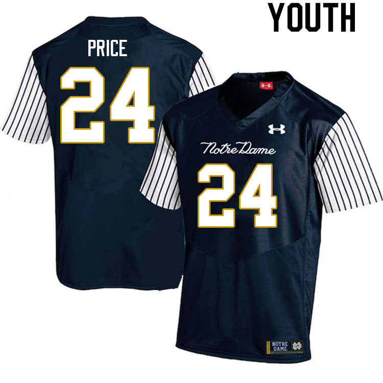 Youth #24 Jadarian Price Notre Dame Fighting Irish College Football Jerseys Stitched Sale-Alternate - Click Image to Close